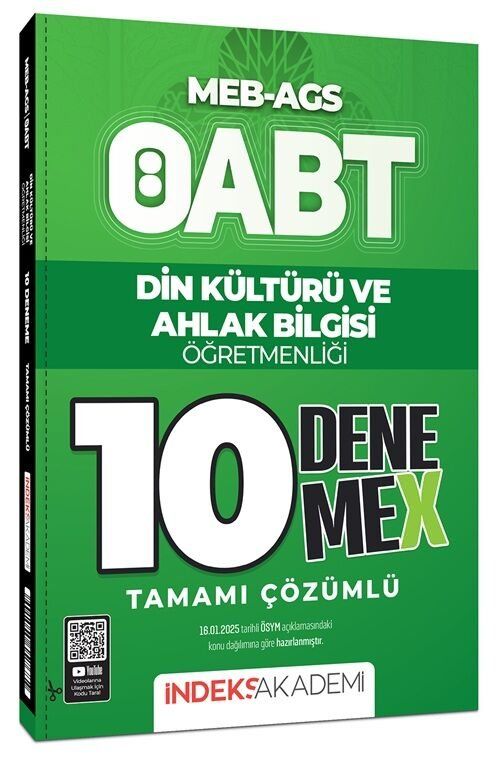 İndeks Akademi ÖABT MEB-AGS Din Kültürü ve Ahlak Bilgisi 10 DenemeX Çözümlü İndeks Akademi Yayıncılık - İADESİZ