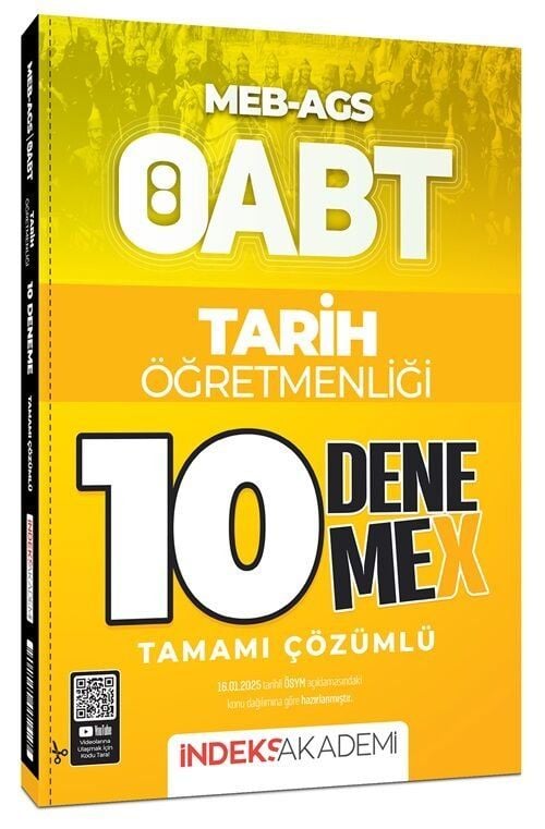 İndeks Akademi ÖABT MEB-AGS Tarih Öğretmenliği 10 DenemeX Çözümlü İndeks Akademi Yayıncılık - İADESİZ