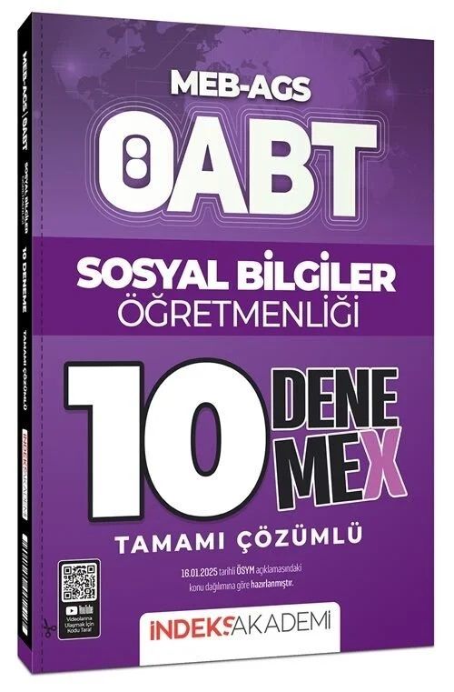 İndeks Akademi ÖABT MEB-AGS Sosyal Bilgiler Öğretmenliği 10 DenemeX Çözümlü İndeks Akademi Yayıncılık - İADESİZ