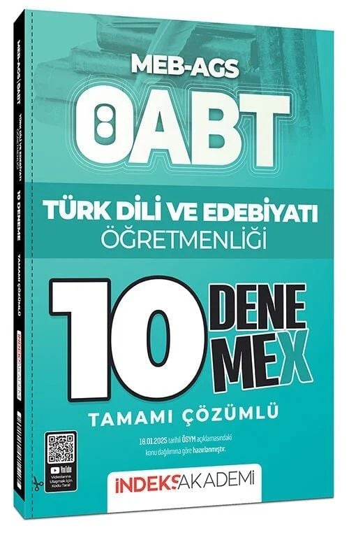 İndeks Akademi ÖABT MEB-AGS Türk Dili ve Edebiyatı Öğretmenliği 10 DenemeX Çözümlü İndeks Akademi Yayıncılık - İADESİZ