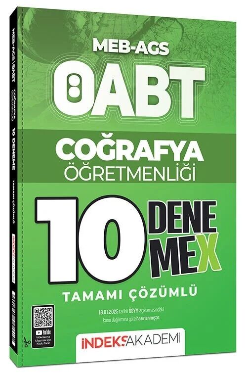 İndeks Akademi ÖABT MEB-AGS Coğrafya Öğretmenliği 10 DenemeX Çözümlü İndeks Akademi Yayıncılık - İADESİZ