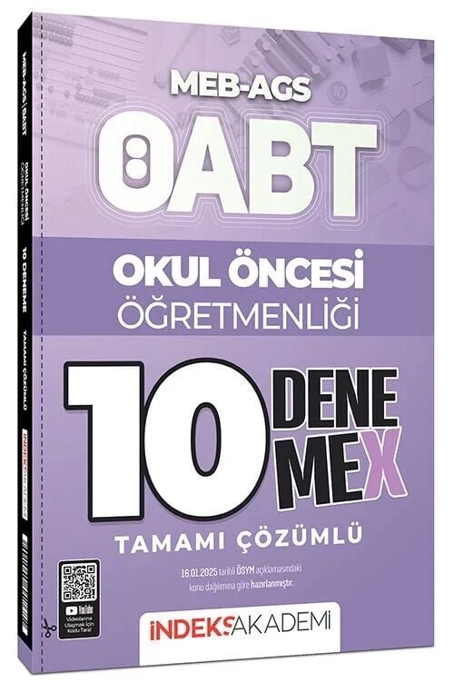 İndeks Akademi ÖABT MEB-AGS Okul Öncesi Öğretmenliği 10 DenemeX Çözümlü İndeks Akademi Yayıncılık - İADESİZ
