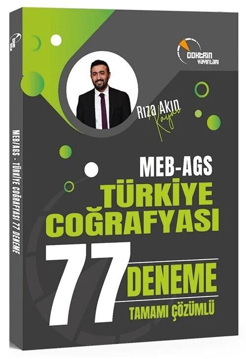 Doktrin MEB-AGS Türkiye Coğrafyası 77 Deneme Çözümlü - Rıza Akın Kayar Doktrin Yayınları