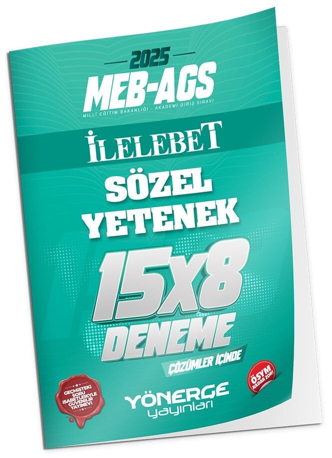 Yönerge 2025 MEB-AGS Sözel Yetenek İLELEBET 15x8 Deneme Çözümlü Yönerge Yayınları