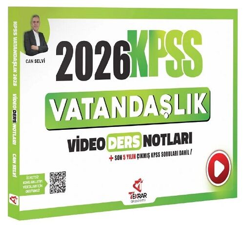 Tekrar Akademi 2026 KPSS Vatandaşlık Video Ders Notları - Can Selvi Tekrar Akademi Yayınları
