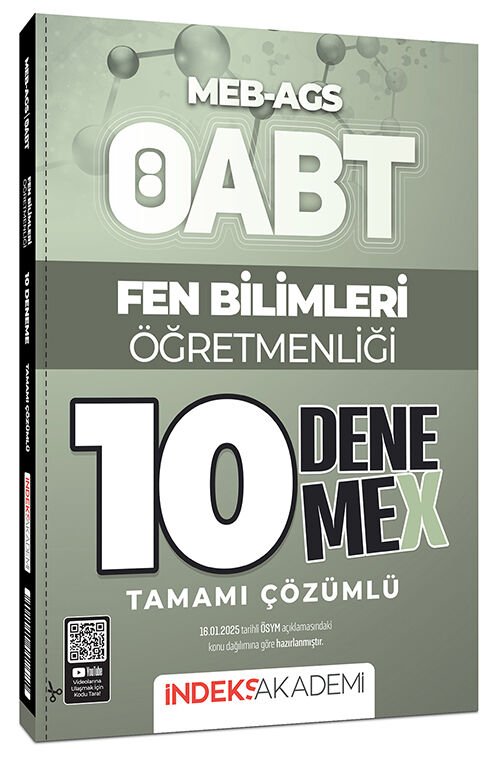 İndeks Akademi ÖABT MEB-AGS Fen Bilimleri Öğretmenliği 10 DenemeX Çözümlü İndeks Akademi Yayıncılık - İADESİZ