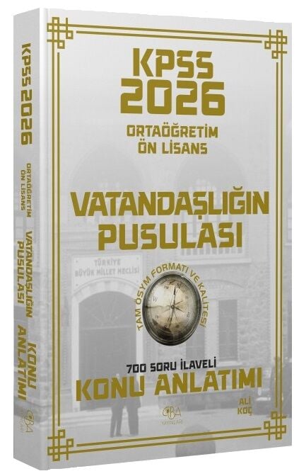 CBA Yayınları 2026 KPSS Lise Ortaöğretim Ön Lisans Vatandaşlık Vatandaşlığın Pusulası Konu Anlatımı - Ali Koç CBA Yayınları