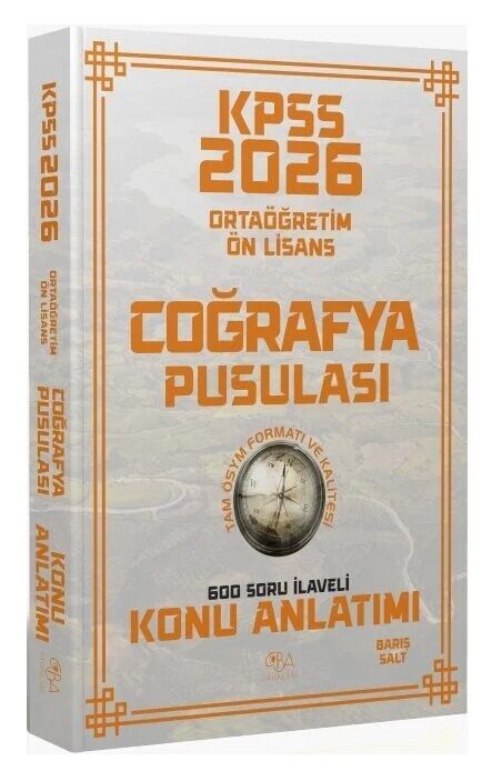CBA Yayınları 2026 KPSS Lise Ortaöğretim Ön Lisans Coğrafya Pusulası Konu Anlatımı - Barış Salt CBA Yayınları