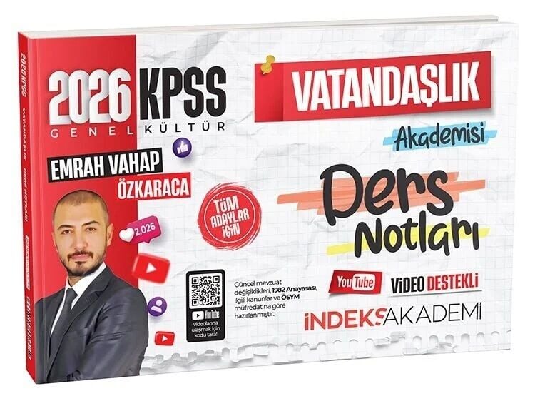 İndeks Akademi 2026 KPSS Vatandaşlık Akademisi Video Ders Notları - Emrah Vahap Özkaraca İndeks Akademi Yayıncılık