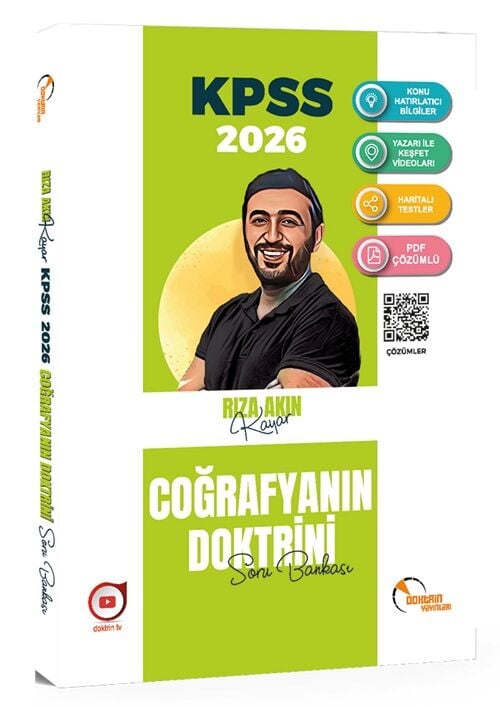 Doktrin 2026 KPSS Coğrafyanın Doktrini Soru Bankası Çözümlü - Rıza Akın Kayar Doktrin Yayınları