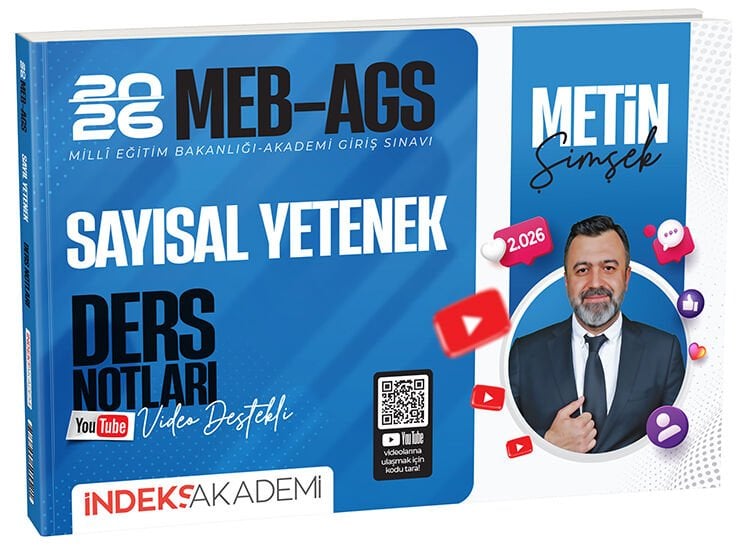 İndeks Akademi 2026 MEB-AGS Sayısal Yetenek Video Ders Notları - Metin Şimşek İndeks Akademi Yayıncılık