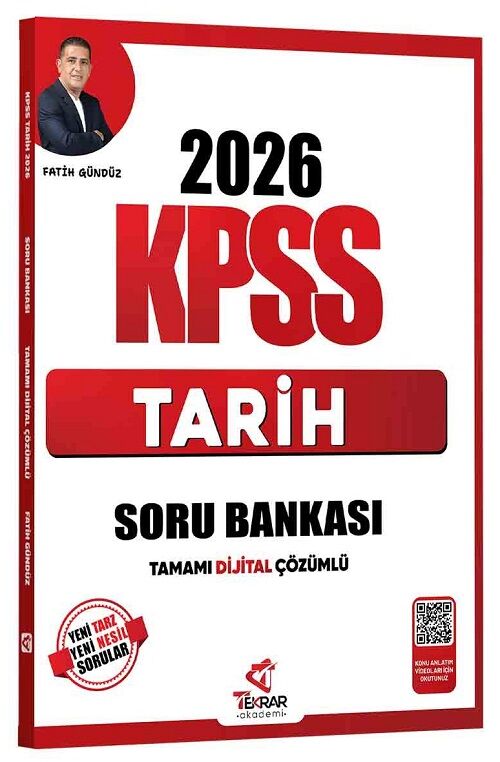 Tekrar Akademi 2026 KPSS Tarih Soru Bankası Çözümlü  - Fatih Gündüz Tekrar Akademi Yayınları