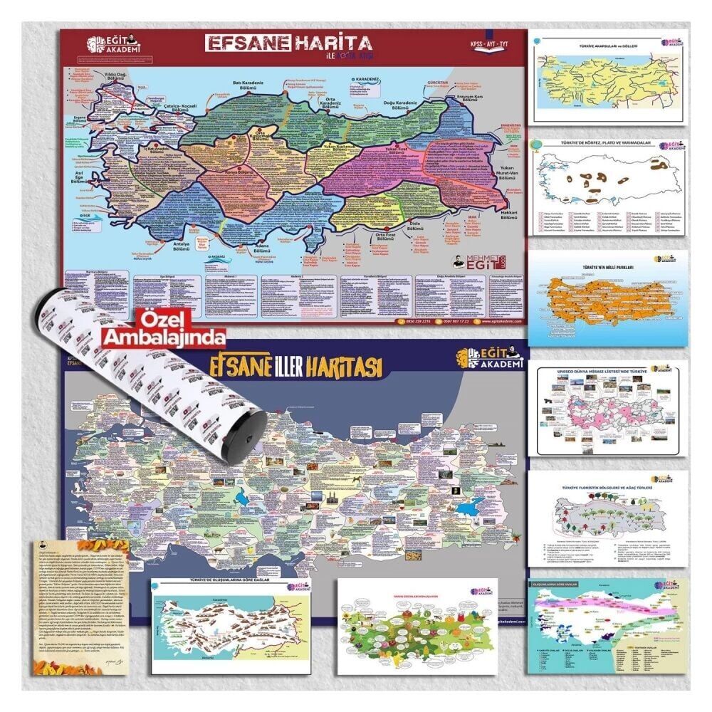 Eğit Akademi KPSS TYT AYT Efsane 10 lu Harita Seti - Mehmet Eğit Eğit Akademi - İADESİZ