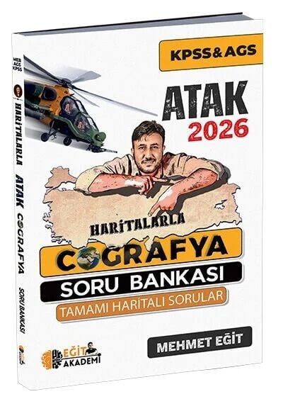 Eğit Akademi 2026 KPSS MEB-AGS Haritalarla Atak Coğrafya Soru Bankası - Mehmet Eğit Eğit Akademi - İADESİZ