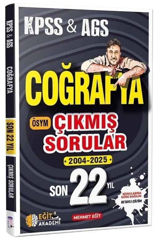 Eğit Akademi 2026 KPSS MEB-AGS Coğrafya Çıkmış Sorular Son 22 Yıl Çözümlü - Mehmet Eğit Eğit Akademi - İADESİZ