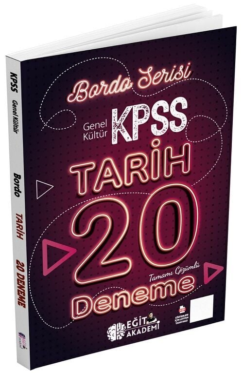 Eğit Akademi KPSS Tarih Bordo 20 Deneme Çözümlü Eğit Akademi - İADESİZ