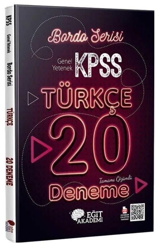 Eğit Akademi KPSS Türkçe Bordo 20 Deneme Çözümlü Eğit Akademi - İADESİZ