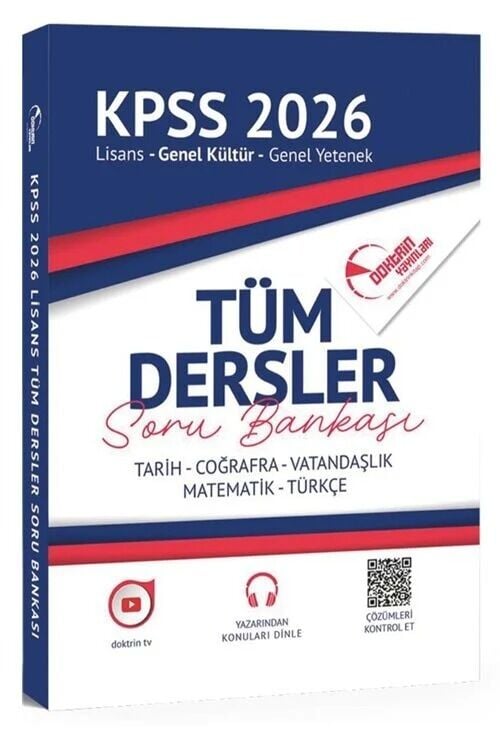 Doktrin 2026 KPSS Genel Yetenek Genel Kültür Tüm Dersler Lisans Soru Bankası Çözümlü Doktrin Yayınları