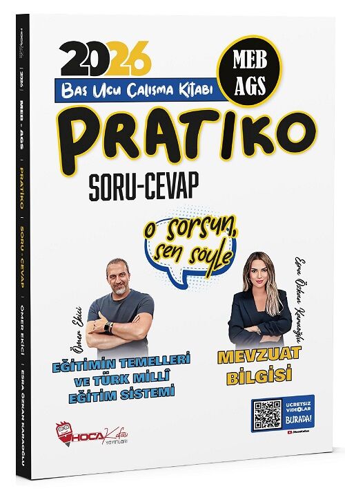 Hoca Kafası 2026 MEB-AGS Eğitimin Temelleri ve Türk Millî Eğitim Sistemi, Mevzuat Bilgisi Pratiko Soru Cevap Çalışma Kitabı - Ömer Ekici, Esra Özkan Karaoğlu Hoca Kafası Yayınları