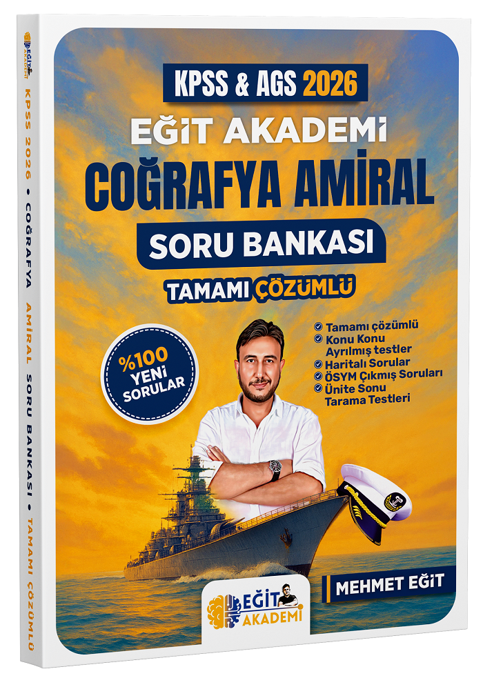 Eğit Akademi 2026 KPSS MEB-AGS Coğrafya Amiral Soru Bankası Çözümlü - Mehmet Eğit Eğit Akademi - İADESİZ