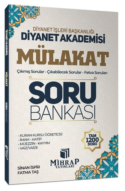 Mihrap Diyanet Akademisi Mülakat Soru Bankası Mihrap Yayınları - İADESİZ