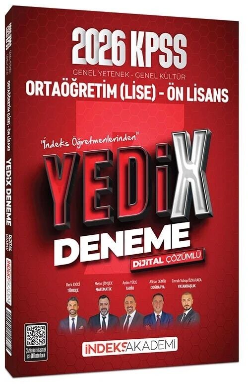 İndeks Akademi 2026 KPSS Lise Ortaöğretim Ön Lisans YEDİX 7 Deneme Çözümlü İndeks Akademi Yayıncılık