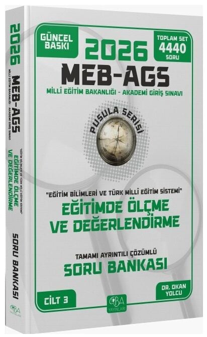 CBA Yayınları 2026 MEB-AGS Eğitim Bilimleri Eğitimde Ölçme ve Değerlendirme Soru Bankası Çözümlü Pusula Serisi CBA Yayınları