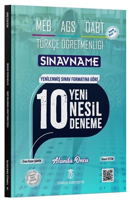 Türkçe ÖABTDEYİZ ÖABT MEB-AGS Türkçe Öğretmenliği Sınavname 10 Deneme Çözümlü - Enes Kaan Şahin, Umut Tetik Türkçe ÖABTDEYİZ - İADESİZ