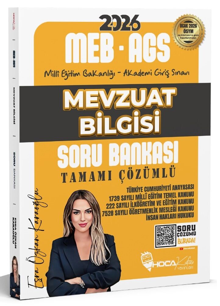 Hoca Kafası 2026 MEB-AGS Mevzuat Bilgisi Soru Bankası Çözümlü - Esra Özkan Karaoğlu Hoca Kafası Yayınları