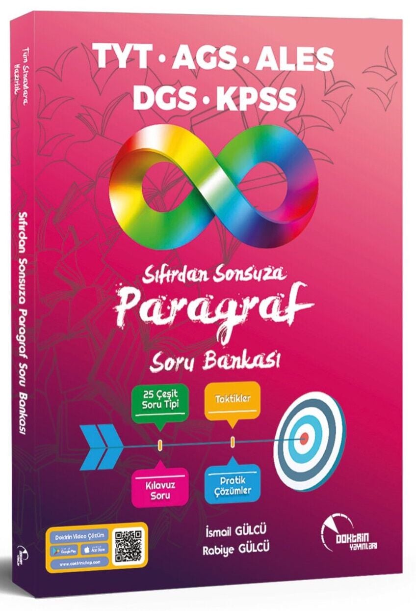 Doktrin KPSS MEB-AGS ALES DGS YKS TYT Sıfırdan Sonsuza Paragraf Soru Bankası Video Çözümlü Doktrin Yayınları