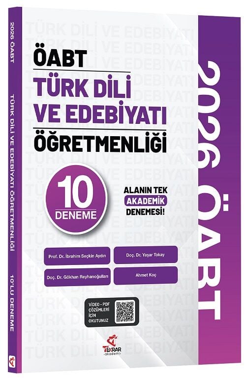 Tekrar Akademi 2026 ÖABT MEB-AGS Türk Dili ve Edebiyatı Öğretmenliği 10 Deneme Çözümlü Tekrar Akademi Yayınları - İADESİZ