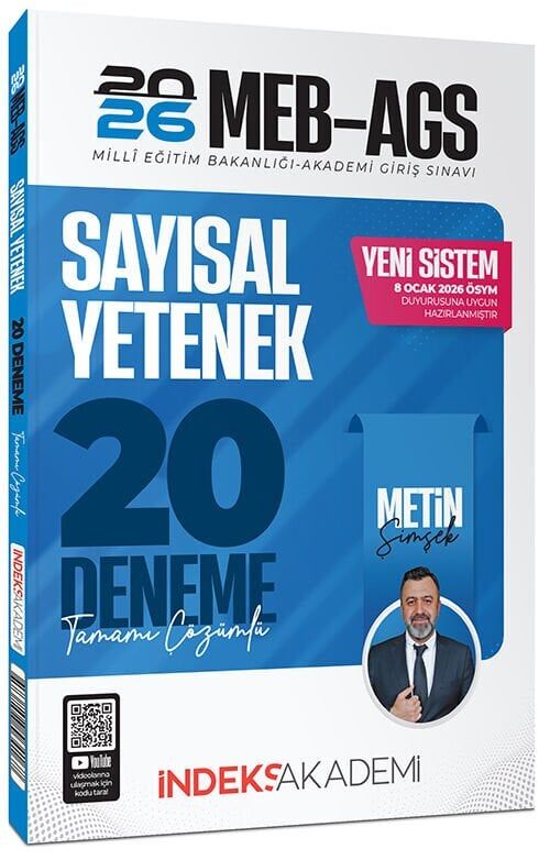 İndeks Akademi 2026 MEB-AGS Sayısal Yetenek 20 Deneme Çözümlü - Metin Şimşek İndeks Akademi Yayıncılık