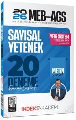 İndeks Akademi 2026 MEB-AGS Sayısal Yetenek 20 Deneme Çözümlü - Metin Şimşek İndeks Akademi Yayıncılık