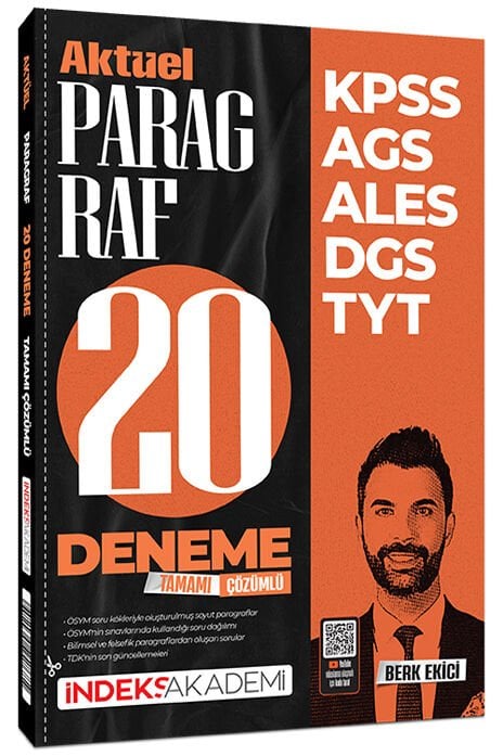 İndeks Akademi KPSS MEB-AGS ALES DGS TYT Aktüel Paragraf 20 Deneme Çözümlü - Berk Ekici İndeks Akademi Yayıncılık