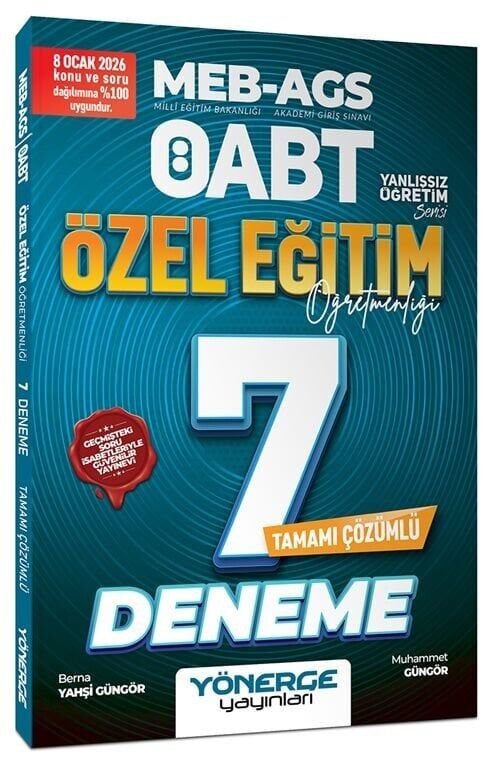 Yönerge ÖABT MEB-AGS Özel Eğitim Öğretmenliği 7 Deneme Çözümlü - Muhammet Güngör Yönerge Yayınları - İADESİZ