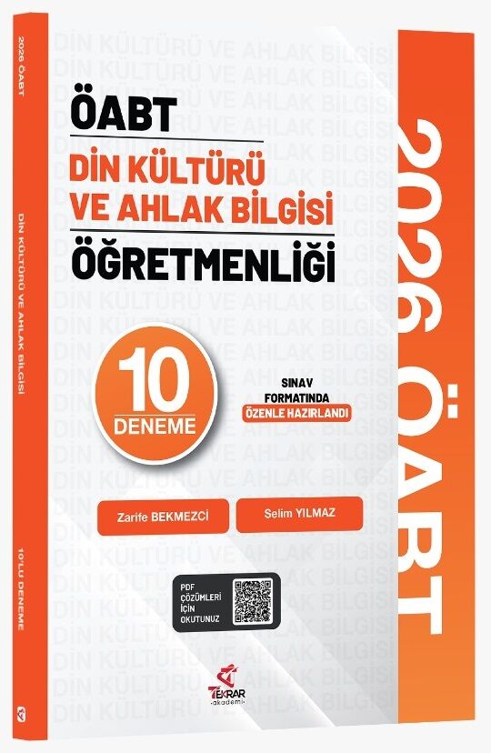 Tekrar Akademi 2026 ÖABT MEB-AGS Din Kültürü ve Ahlak Bilgisi Öğretmenliği 10 Deneme Çözümlü - Zarife Bekmezci, Selim Yılmaz Tekrar Akademi Yayınları - İADESİZ