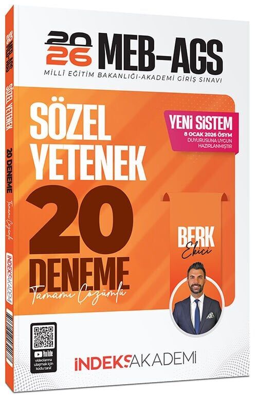 İndeks Akademi 2026 MEB-AGS Sözel Yetenek 20 Deneme Çözümlü - Berk Ekici İndeks Akademi Yayıncılık