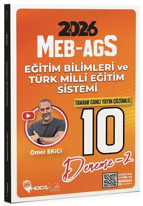 Hoca Kafası 2026 MEB-AGS Eğitim Bilimleri ve Türk Milli Eğitim Sistemi 10 Deneme Çözümlü - Ömer Ekici Hoca Kafası Yayınları