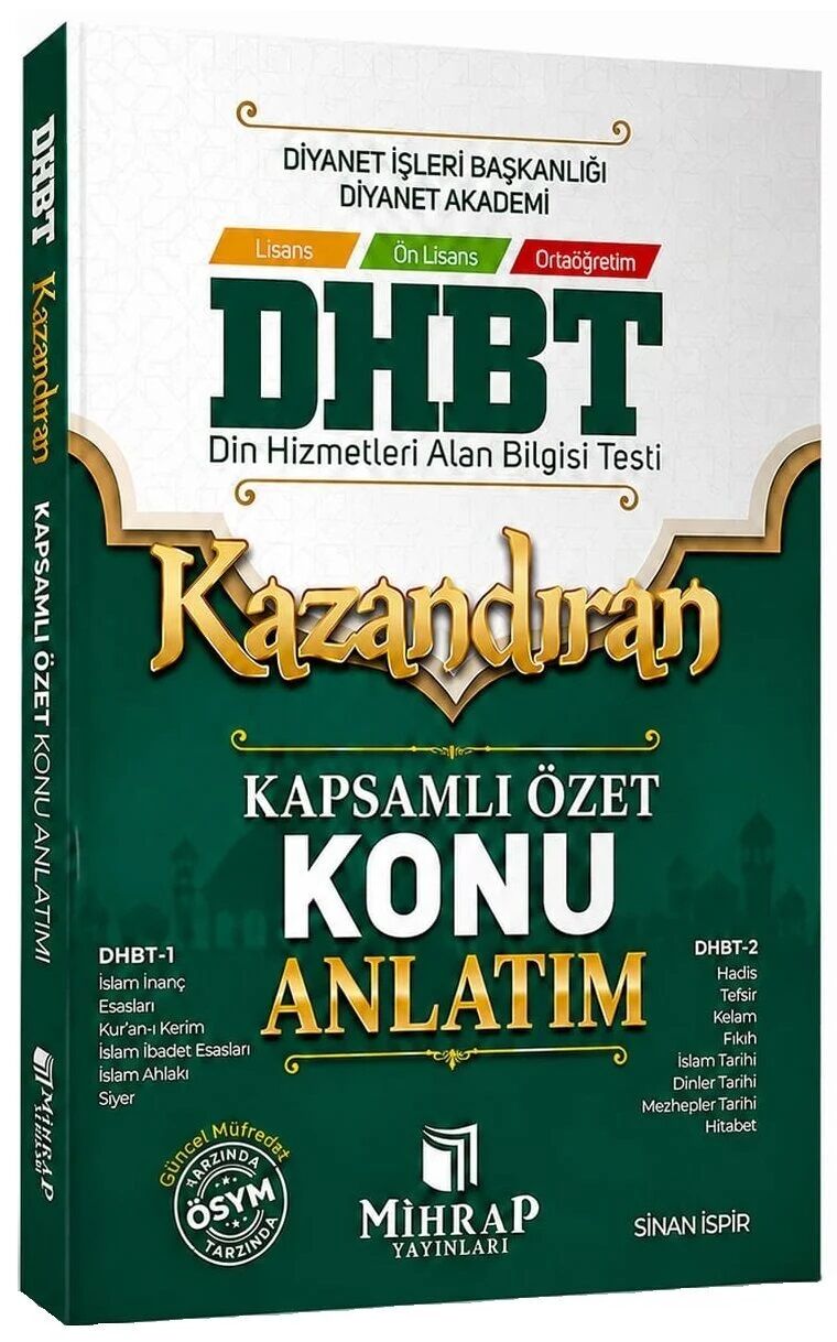 Mihrap DHBT 1-2 Kazandıran Konu Anlatımı - Sinan İspir Mihrap Yayınları - İADESİZ