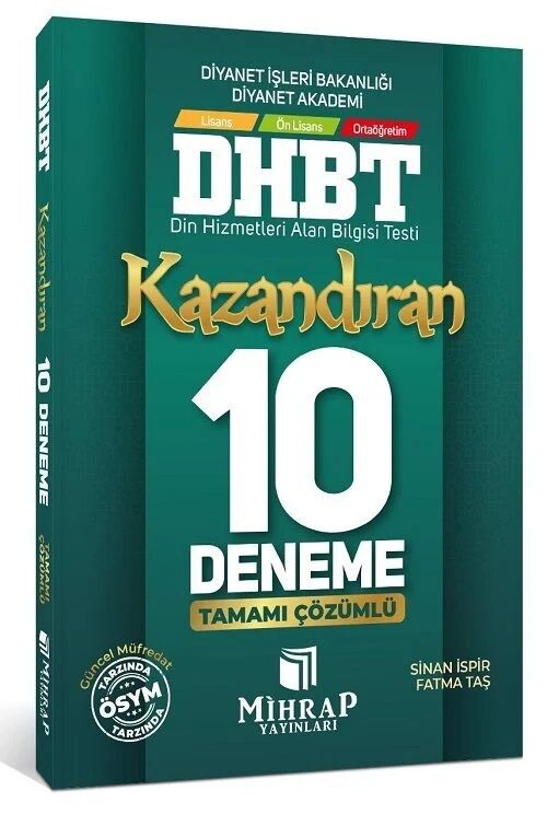Mihrap DHBT Kazandıran 10 Deneme - Sinan İspir, Fatma Taş Mihrap Yayınları - İADESİZ