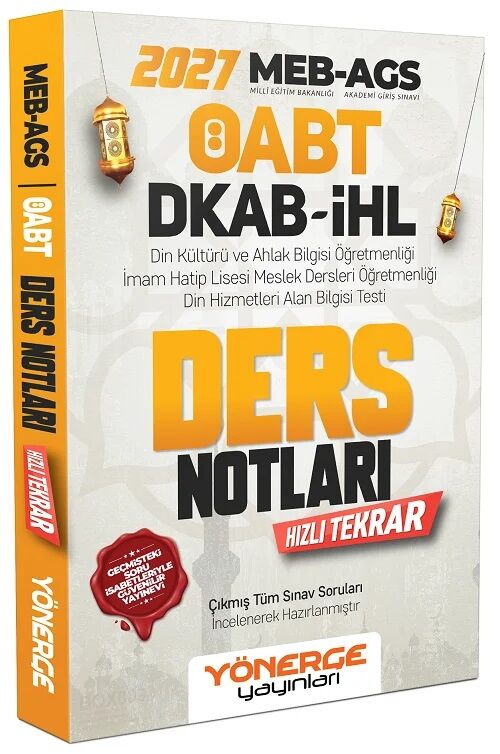 Yönerge 2027 ÖABT MEB-AGS DKAB Din Kültürü ve Ahlak Bilgisi Ders Notları Yönerge Yayınları - İADESİZ