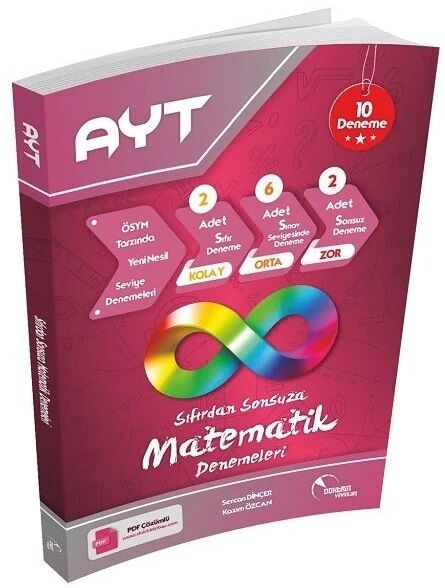 Doktrin YKS AYT Sıfırdan Sonsuza Matematik 10 Deneme Video Çözümlü - Kazım Özcan Doktrin Yayınları