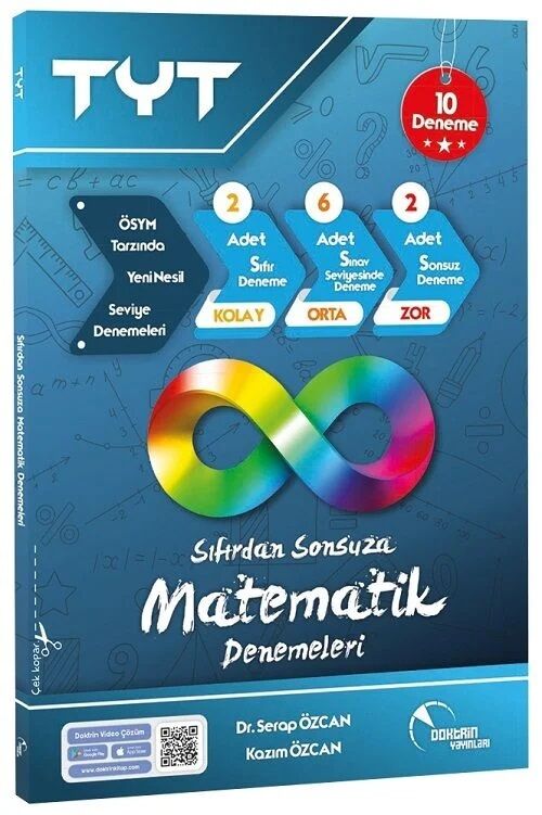 Doktrin YKS TYT Matematik Sıfırdan Sonsuza 10 Deneme Video Çözümlü - Kazım Özcan Doktrin Yayınları