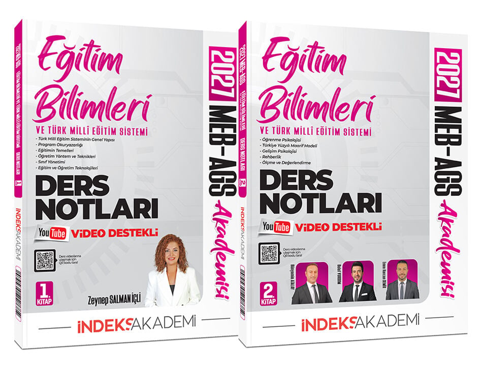 İndeks Akademi 2027 MEB-AGS Akademisi Eğitim Bilimleri ve Türk Milli Eğitim Sistemi Video Ders Notları Seti - Zeynep Salman İçli İndeks Akademi Yayıncılık