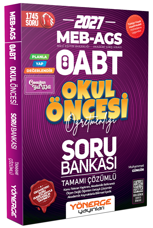 Yönerge 2027 ÖABT Okul Öncesi Öğretmenliği Planla-Yap-Değerlendir Soru Bankası Çözümlü - Muhammet Güngör Yönerge Yayınları - İADESİZ
