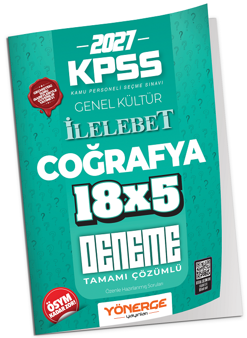 Yönerge 2027 KPSS Coğrafya İLELEBET 18x5 Deneme Çözümlü Yönerge Yayınları