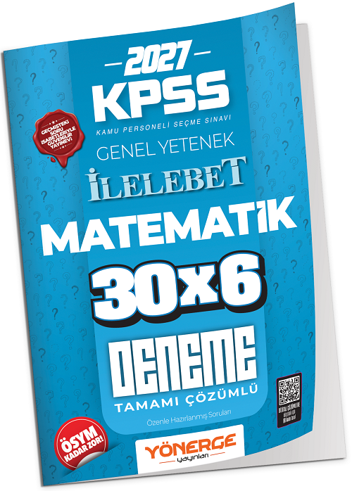 Yönerge 2027 KPSS Matematik İLELEBET 30x6 Deneme Çözümlü Yönerge Yayınları