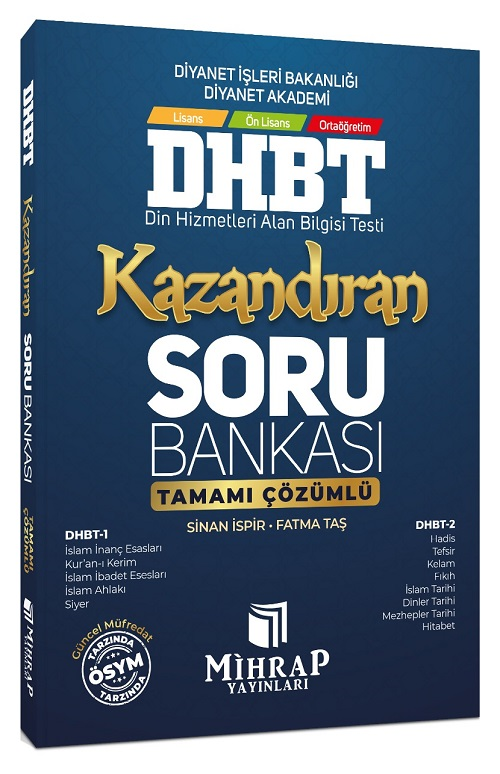 Mihrap DHBT Kazandıran Soru Bankası Çözümlü - Sinan İspir Mihrap Yayınları - İADESİZ