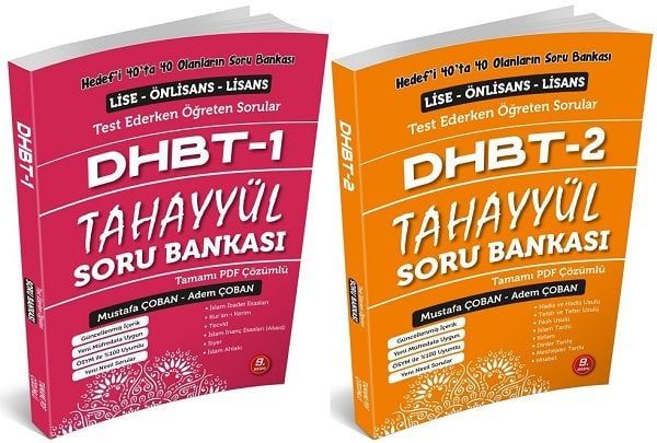 Tahayyül DHBT 1-2 Soru Bankası Çözümlü Set - Mustafa Çoban, Adem Çoban Tahayyül Yayınları - İADESİZ